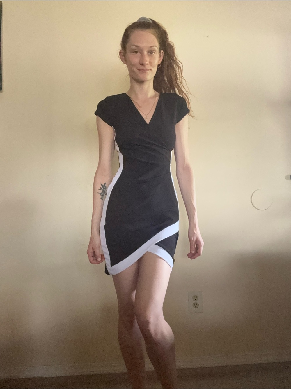 Black & White Wrap-Style Dress